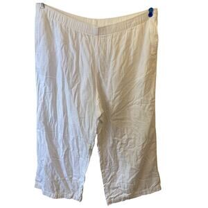 Old Navy Pants Womens 3X Cotton White HighRise WideLeg Comfort Elastic Waist NWT